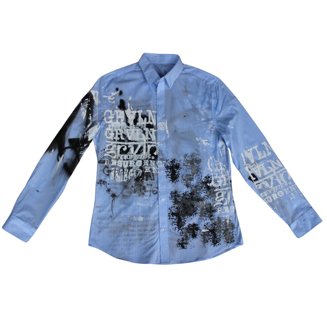 Screen Printed + Graff Collard Shirt