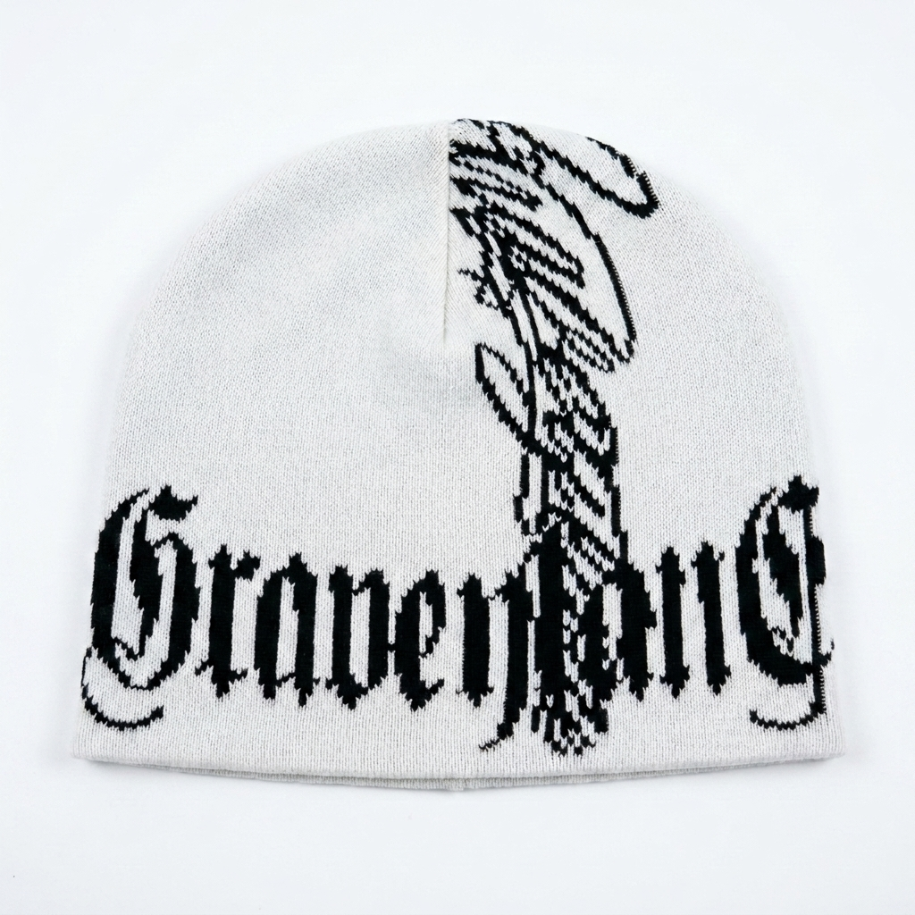 'SCRIPT' BEANIE - [REVERSIBLE]